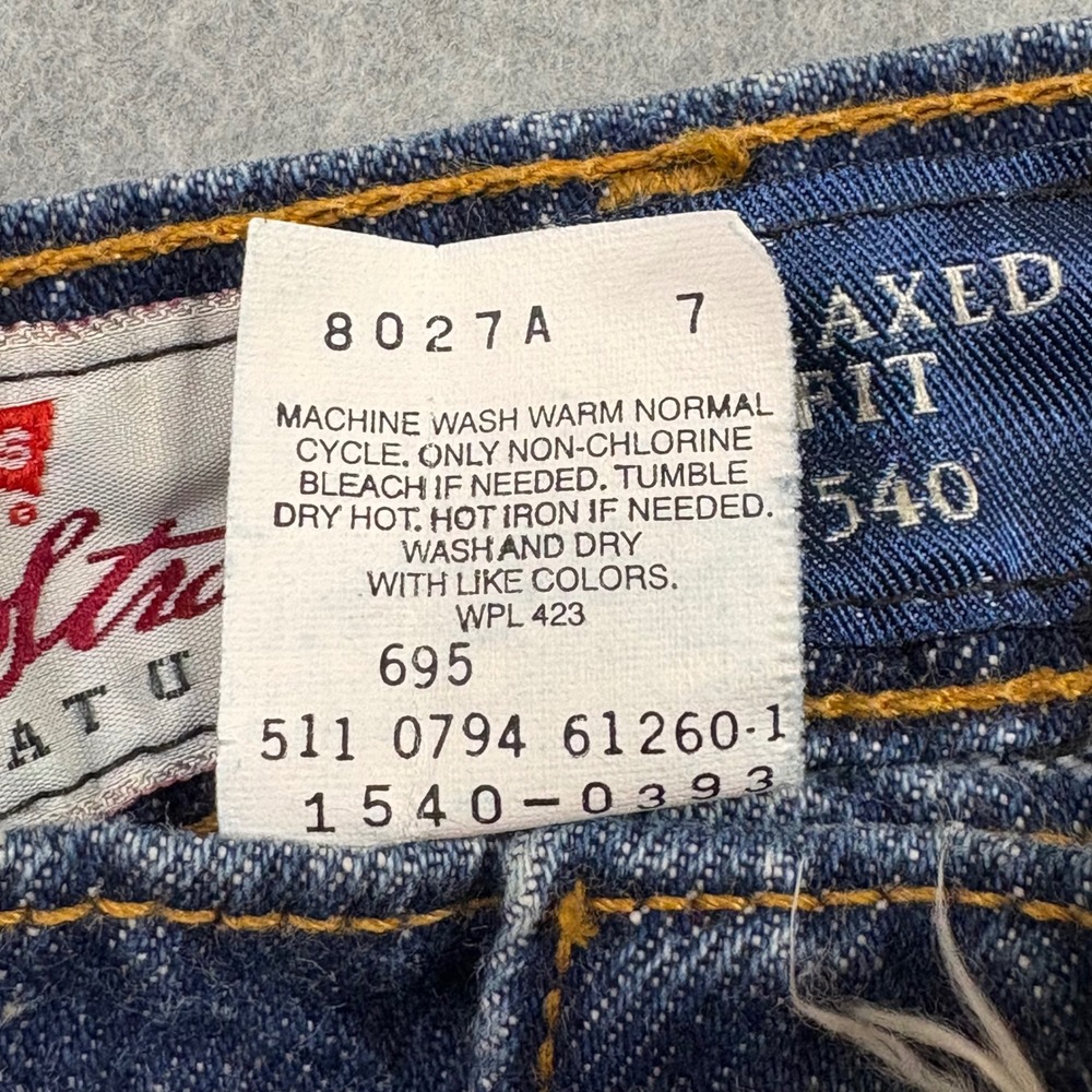 Vintage Levis 540 Relaxed Fit Jeans Mens 48x32 Made in USA Orange Tab Dark Wash - Picture 8 of 13